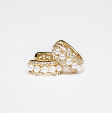 JT - Hoops med perler og krystaller